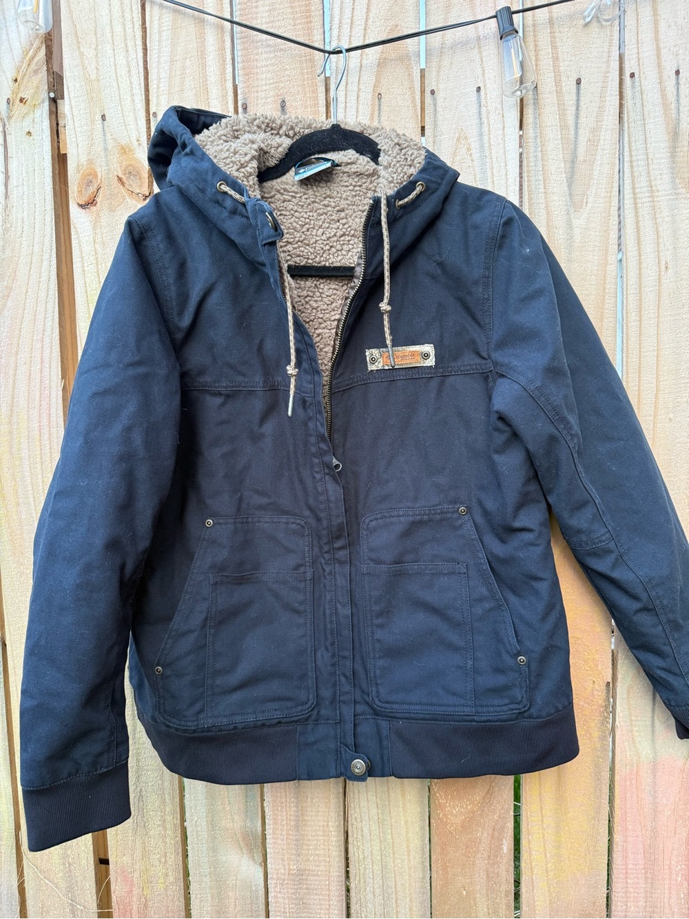 Columbia Performance Hunting Gear Navy Hooded Sherpa Field Jacket